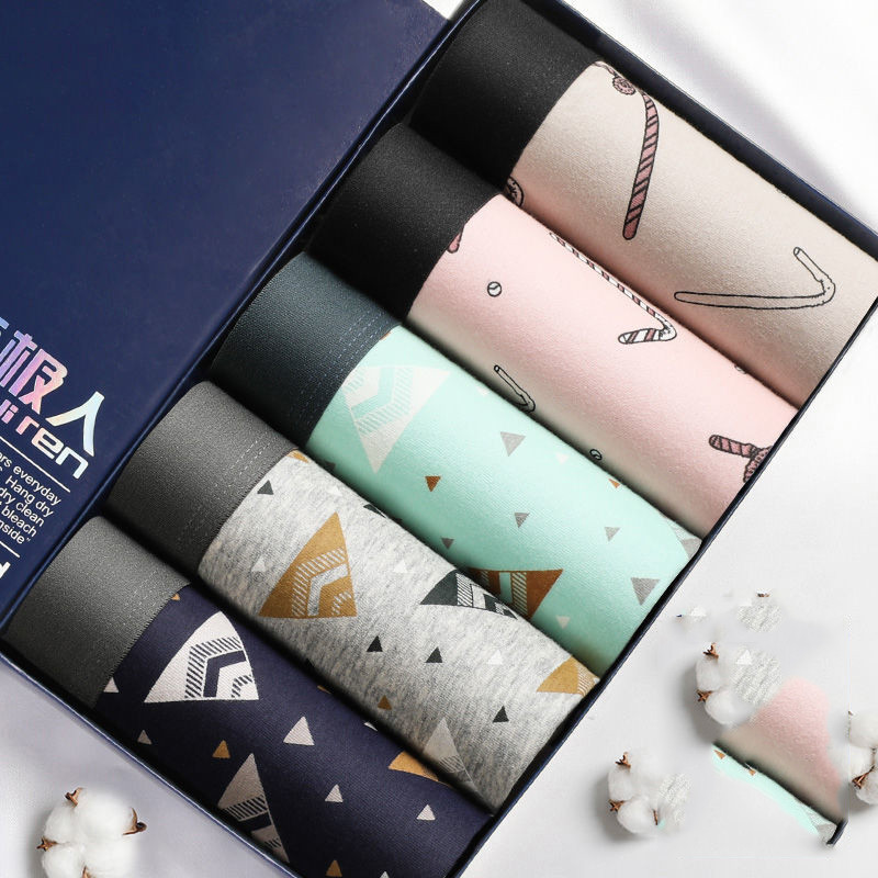 5db/tétel 5xl Kiváló minőségű férfi fehérnemű boxer pamut mintás nyári boxer rövidnadrág légáteresztő divatos boxer nagy méretű nadrág