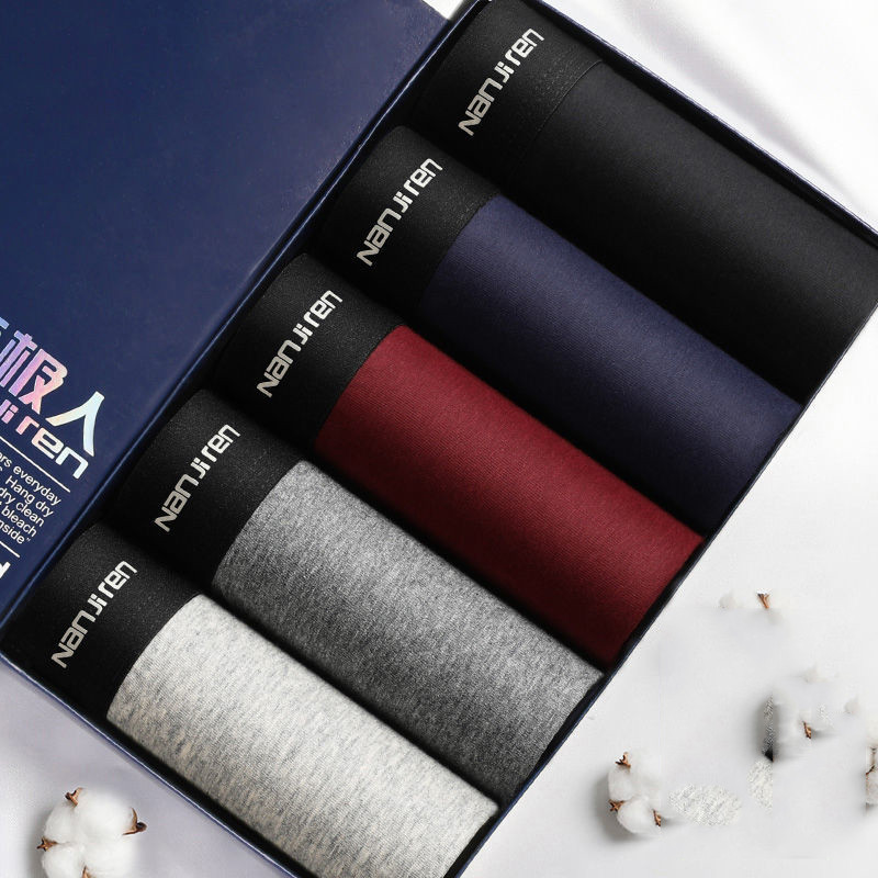 5db/tétel 5xl Kiváló minőségű férfi fehérnemű boxer pamut mintás nyári boxer rövidnadrág légáteresztő divatos boxer nagy méretű nadrág