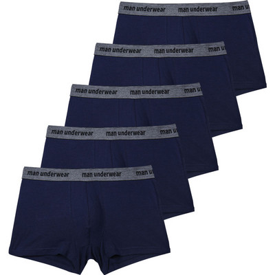 5 buc/set boxeri pentru bărbați pantaloni scurți boxer chiloți pentru bărbați din bumbac pur Chiloți uni pentru bărbați intim fierbinte Lenjerie de corp pentru bărbați cadou