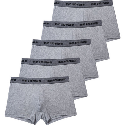 5 buc/set boxeri pentru bărbați pantaloni scurți boxer chiloți pentru bărbați din bumbac pur Chiloți uni pentru bărbați intim fierbinte Lenjerie de corp pentru bărbați cadou