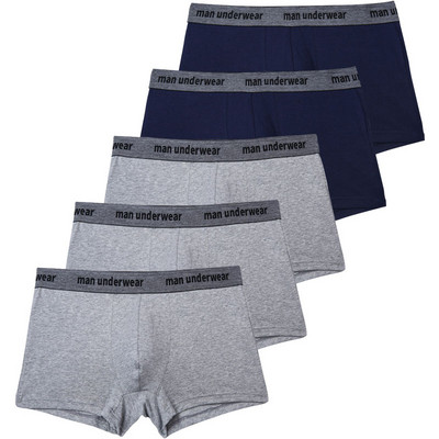 5 buc/set boxeri pentru bărbați pantaloni scurți boxer chiloți pentru bărbați din bumbac pur Chiloți uni pentru bărbați intim fierbinte Lenjerie de corp pentru bărbați cadou