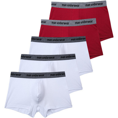 5 buc/set boxeri pentru bărbați pantaloni scurți boxer chiloți pentru bărbați din bumbac pur Chiloți uni pentru bărbați intim fierbinte Lenjerie de corp pentru bărbați cadou