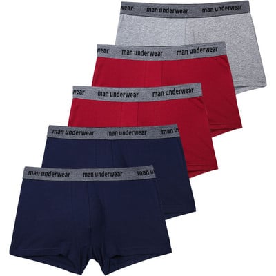5 buc/set boxeri pentru bărbați pantaloni scurți boxer chiloți pentru bărbați din bumbac pur Chiloți uni pentru bărbați intim fierbinte Lenjerie de corp pentru bărbați cadou