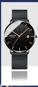 Modernus vyriškas mechaninis laikrodis su metaliniu arba odiniu dirželiu