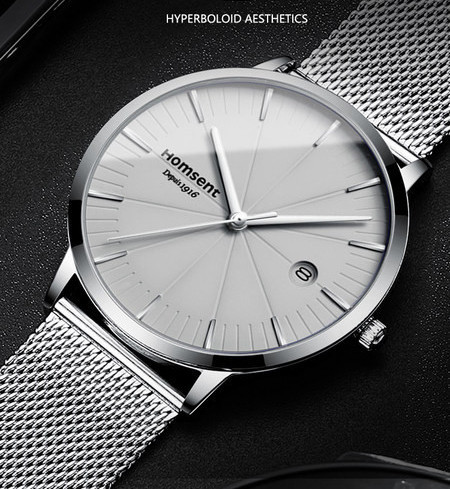 Modernus vyriškas mechaninis laikrodis su metaliniu arba odiniu dirželiu