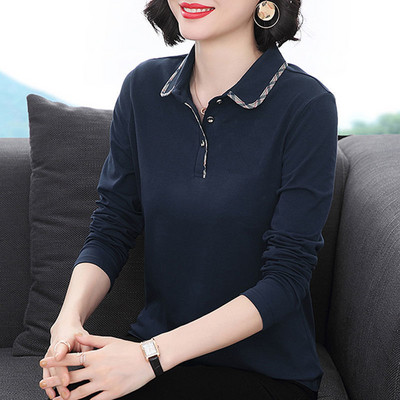 2021, vară, tricou 100% bumbac, cămașă cu mânecă lungă, cu gâtul O, tricou pentru femei, în stil coreean, cămăși largi pentru femei