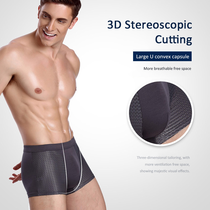 2022 4 buc/set Chiloți pentru bărbați Lenjerie de corp Boxershorts Comerț cu ridicata pentru bărbați Boxer Bărbați Interior respirabil Orificiu din bambus Dimensiune mare