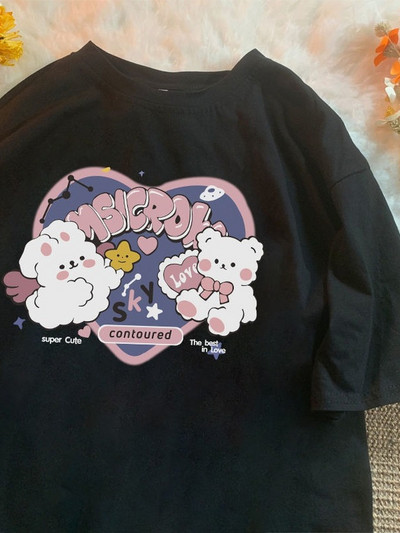 Ins Casual Joker Clothes Grafiniai marškinėliai Moteriški vasariniai marškinėliai trumpomis rankovėmis, skirti laisviems studentams su japoniškais Y2k 2022 m.