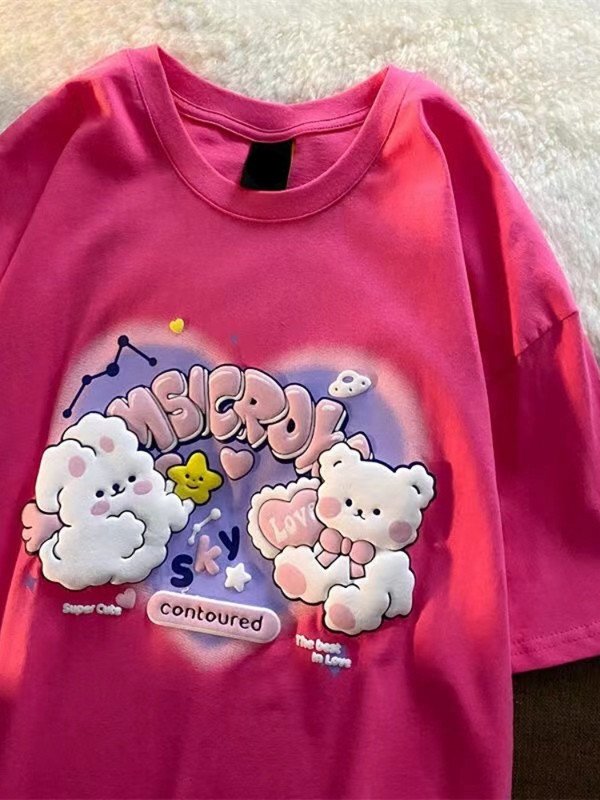 Ins Casual Joker Clothes Grafiniai marškinėliai Moteriški vasariniai marškinėliai trumpomis rankovėmis, skirti laisviems studentams su japoniškais Y2k 2022 m.