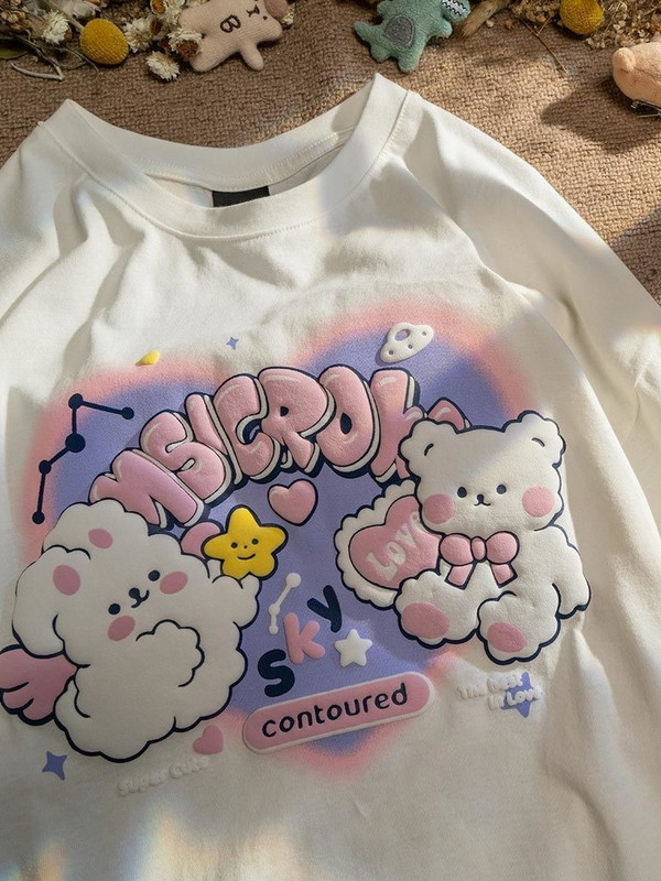 Ins Casual Joker Clothes Grafiniai marškinėliai Moteriški vasariniai marškinėliai trumpomis rankovėmis, skirti laisviems studentams su japoniškais Y2k 2022 m.