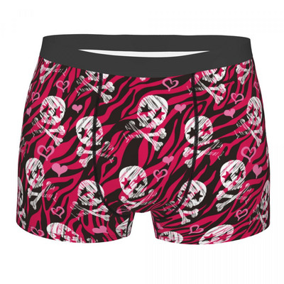 Férfi Grunge Zebra Star Skull Print Fehérnemű Humor Boxer Alsók Rövidnadrágok Bugyik Homme Puha Alsónadrágok