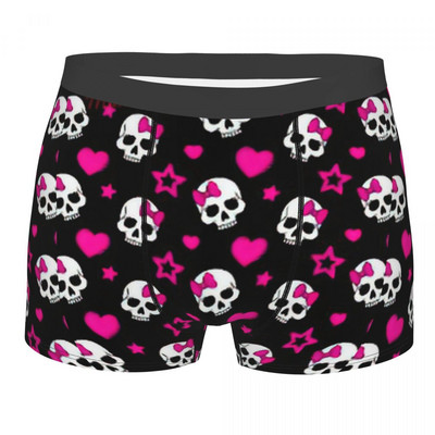 Férfi Grunge Zebra Star Skull Print Fehérnemű Humor Boxer Alsók Rövidnadrágok Bugyik Homme Puha Alsónadrágok
