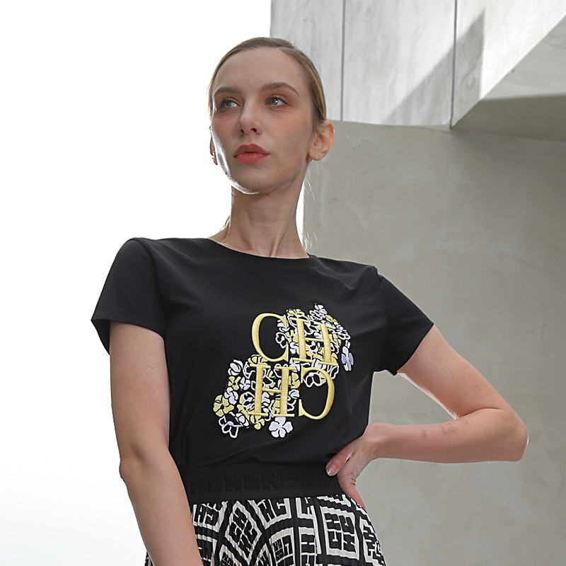 CHCH estetiniai animacinių filmų marškinėliai moteriški vasariniai laisvalaikio marškinėliai Elegantiški Harajuku modelio marškinėliai moterims