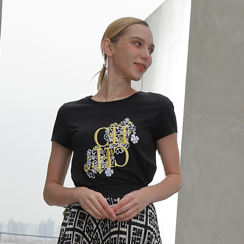 CHCH estetiniai animacinių filmų marškinėliai moteriški vasariniai laisvalaikio marškinėliai Elegantiški Harajuku modelio marškinėliai moterims