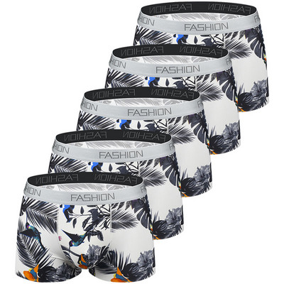 5 buc/lot Chiloți Boxer Bărbați Underwhare Moda Fantastic Husă pentru bărbați Lenjerie de corp Boxer Bărbați Confort Chiloți Sexy din Mătase de gheață pentru bărbați