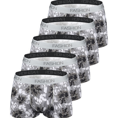5 buc/lot Chiloți Boxer Bărbați Underwhare Moda Fantastic Husă pentru bărbați Lenjerie de corp Boxer Bărbați Confort Chiloți Sexy din Mătase de gheață pentru bărbați
