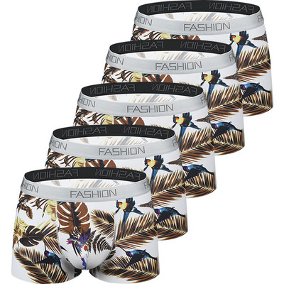 5 buc/lot Chiloți Boxer Bărbați Underwhare Moda Fantastic Husă pentru bărbați Lenjerie de corp Boxer Bărbați Confort Chiloți Sexy din Mătase de gheață pentru bărbați