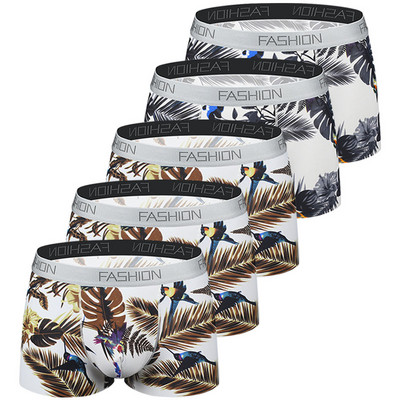 5 buc/lot Chiloți Boxer Bărbați Underwhare Moda Fantastic Husă pentru bărbați Lenjerie de corp Boxer Bărbați Confort Chiloți Sexy din Mătase de gheață pentru bărbați
