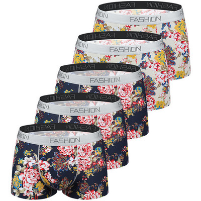 5 buc/lot Chiloți Boxer Bărbați Underwhare Moda Fantastic Husă pentru bărbați Lenjerie de corp Boxer Bărbați Confort Chiloți Sexy din Mătase de gheață pentru bărbați