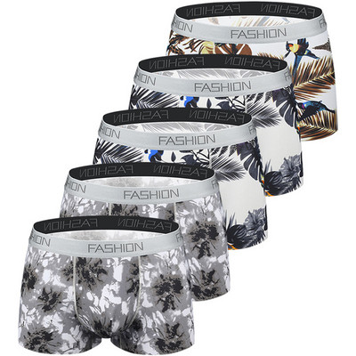 5 buc/lot Chiloți Boxer Bărbați Underwhare Moda Fantastic Husă pentru bărbați Lenjerie de corp Boxer Bărbați Confort Chiloți Sexy din Mătase de gheață pentru bărbați