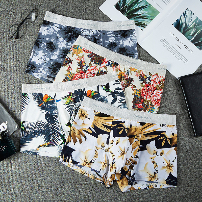 5 buc/lot Chiloți Boxer Bărbați Underwhare Moda Fantastic Husă pentru bărbați Lenjerie de corp Boxer Bărbați Confort Chiloți Sexy din Mătase de gheață pentru bărbați