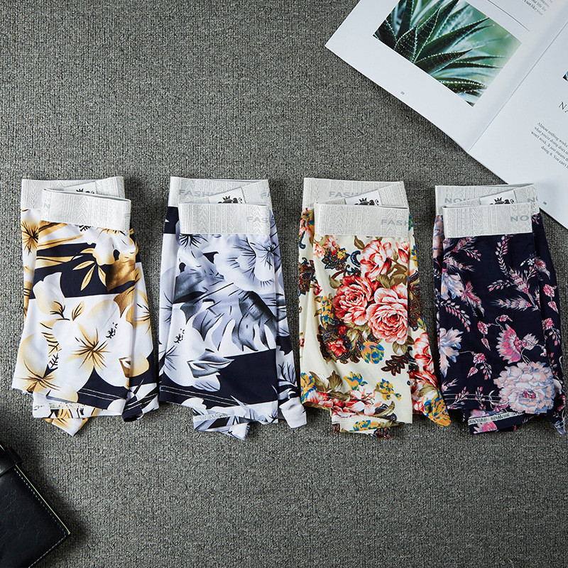 5 buc/lot Chiloți Boxer Bărbați Underwhare Moda Fantastic Husă pentru bărbați Lenjerie de corp Boxer Bărbați Confort Chiloți Sexy din Mătase de gheață pentru bărbați