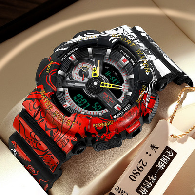 Mechaninis laikrodis su guminiu dirželiu - atsparus vandeniui modelis