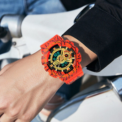 Mechaninis laikrodis su guminiu dirželiu - atsparus vandeniui modelis