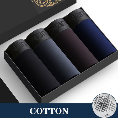 4vnt Vyriški Bokseriai Medvilniniai apatiniai Homme Kelnaitės Vyriškos kelnaitės Geros kokybės šortai Solid Hombre Cuecas Slip Calzoncillos