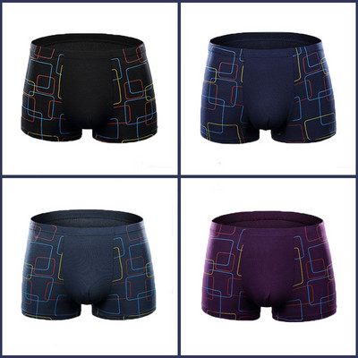 Vyriški bokseriniai šortai Modaliniai apatiniai Seksualios dryžuotos apatinės kelnaitės, pralaidžios orui bambuko pluošto kelnaitės Vyriški apatiniai didesnio dydžio L-5XL