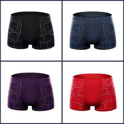 Vyriški bokseriniai šortai Modaliniai apatiniai Seksualios dryžuotos apatinės kelnaitės, pralaidžios orui bambuko pluošto kelnaitės Vyriški apatiniai didesnio dydžio L-5XL