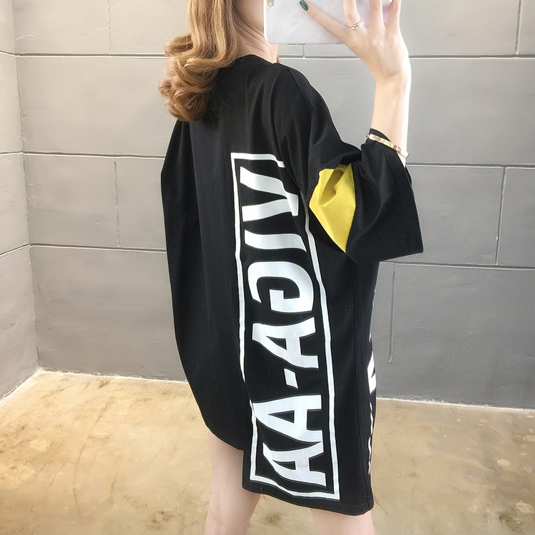 Tricou asimetric pentru femei, primăvară, vară, supradimensionat, din bumbac, Harajuku, ocazional, cu imprimeu cu litere, topuri hip hop