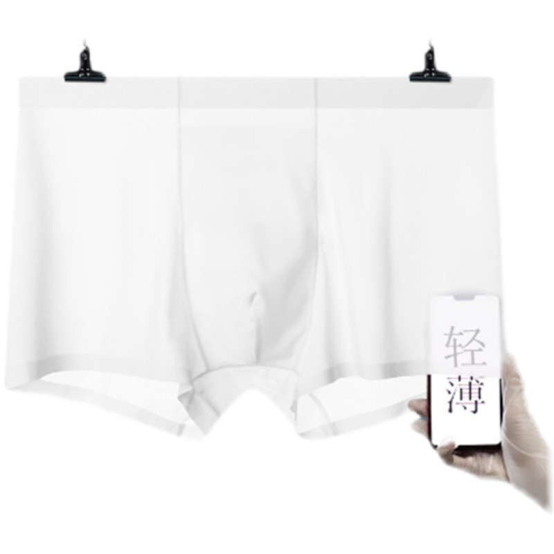 3 db/szett Boxer Homme átlátszó szexi férfi U domború fehérnemű derékközépen Ultra vékony jégselyem szexi lélegző 2022