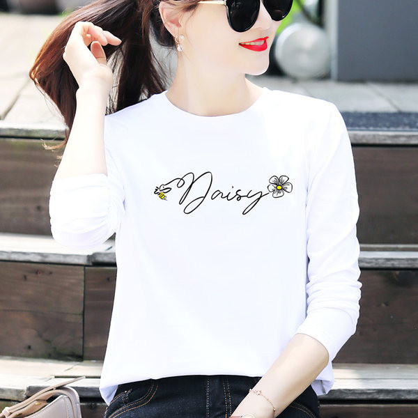 Bluză albă din bumbac cu inscripție