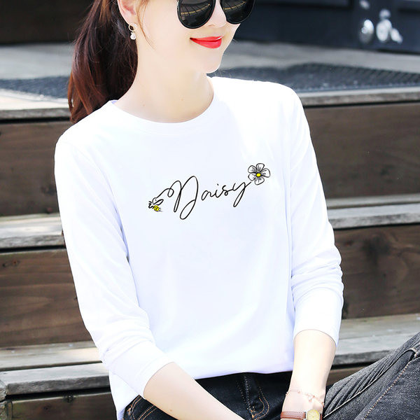 Bluză albă din bumbac cu inscripție