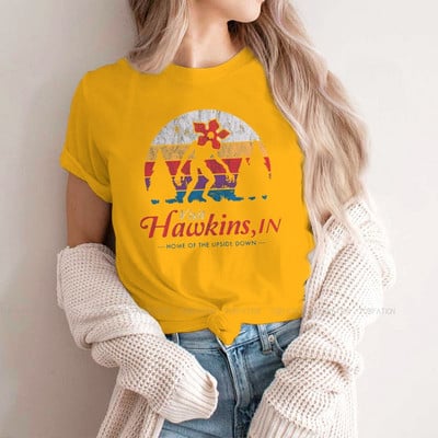 Apsilankykite „Hawkins Vintage Distressed Demogorgon“ marškinėliai mergaitėms „Stranger Things“ Joyce'as Jimas Mike'as „Eleven Tees“ moteriški marškinėliai Graphic