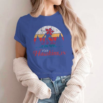 Apsilankykite „Hawkins Vintage Distressed Demogorgon“ marškinėliai mergaitėms „Stranger Things“ Joyce'as Jimas Mike'as „Eleven Tees“ moteriški marškinėliai Graphic