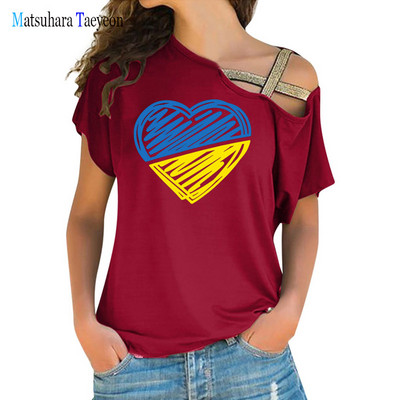 Vintažiniai Ukrainos marškinėliai su Ukrainos vėliava Vasariniai moteriški viršutiniai marškinėliai trumpomis rankovėmis, estetiški marškinėliai Moteriški marškinėliai Laisvalaikio gatvės drabužiai