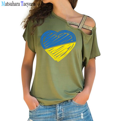 Vintage Ukraina Ukraina lipuga T-särgid Suvised Naiste Topid Lühikeste varrukatega Esteetilised T-särgid Naiste T-särk Vabaajarõivad Tänavarõivad