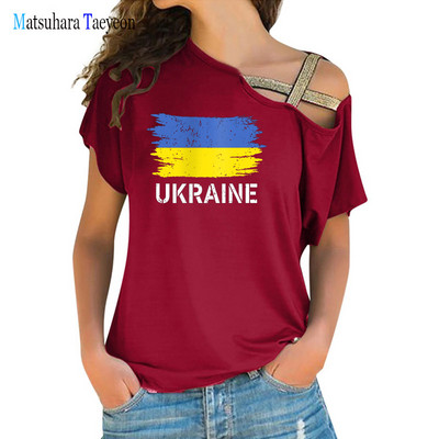 Vintage Ukraina Ukraina lipuga T-särgid Suvised Naiste Topid Lühikeste varrukatega Esteetilised T-särgid Naiste T-särk Vabaajarõivad Tänavarõivad