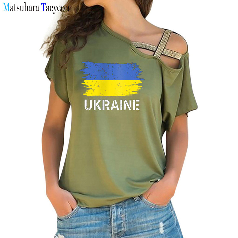 Vintažiniai Ukrainos marškinėliai su Ukrainos vėliava Vasariniai moteriški viršutiniai marškinėliai trumpomis rankovėmis, estetiški marškinėliai Moteriški marškinėliai Laisvalaikio gatvės drabužiai