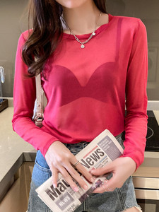 Vasaros korėjiečių mados tinkliniai marškinėliai moteriški vintažiniai permatomi viršutiniai moteriški laisvi balti permatomi biuro marškinėliai