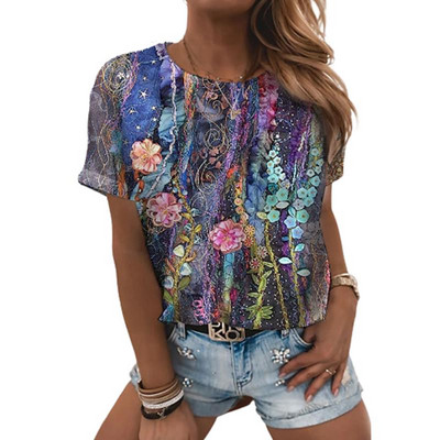 Tricou cu imprimeu de pisică de vară pentru femei, cu mânecă scurtă, cu decolteu în formă de O, Topuri casual, Tricou, la modă, pentru dama, Mărime, Pulover largi, Tricou