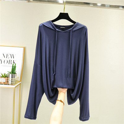 Vintage Modaliniai moteriški marškinėliai ilgomis rankovėmis rudeniniai nauji laisvalaikio laisvi ploni minkšti moteriški marškinėliai 121653WTA