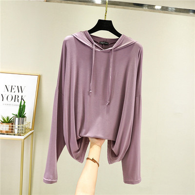 Vintage Modaliniai moteriški marškinėliai ilgomis rankovėmis rudeniniai nauji laisvalaikio laisvi ploni minkšti moteriški marškinėliai 121653WTA