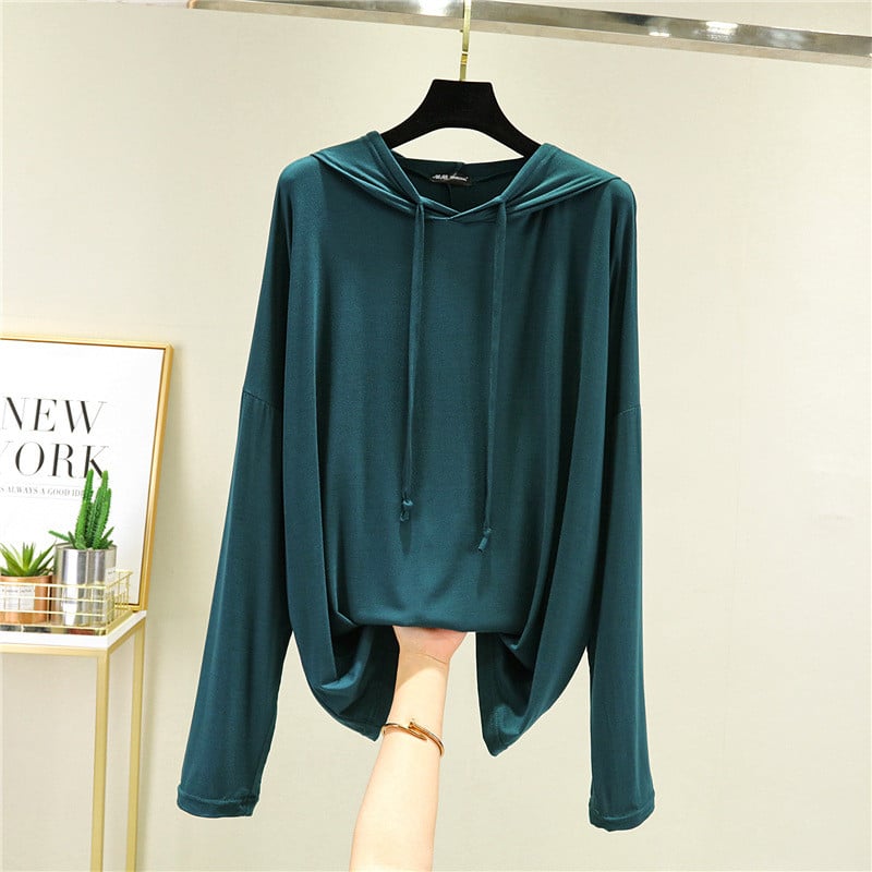 Vintage Modaliniai moteriški marškinėliai ilgomis rankovėmis rudeniniai nauji laisvalaikio laisvi ploni minkšti moteriški marškinėliai 121653WTA