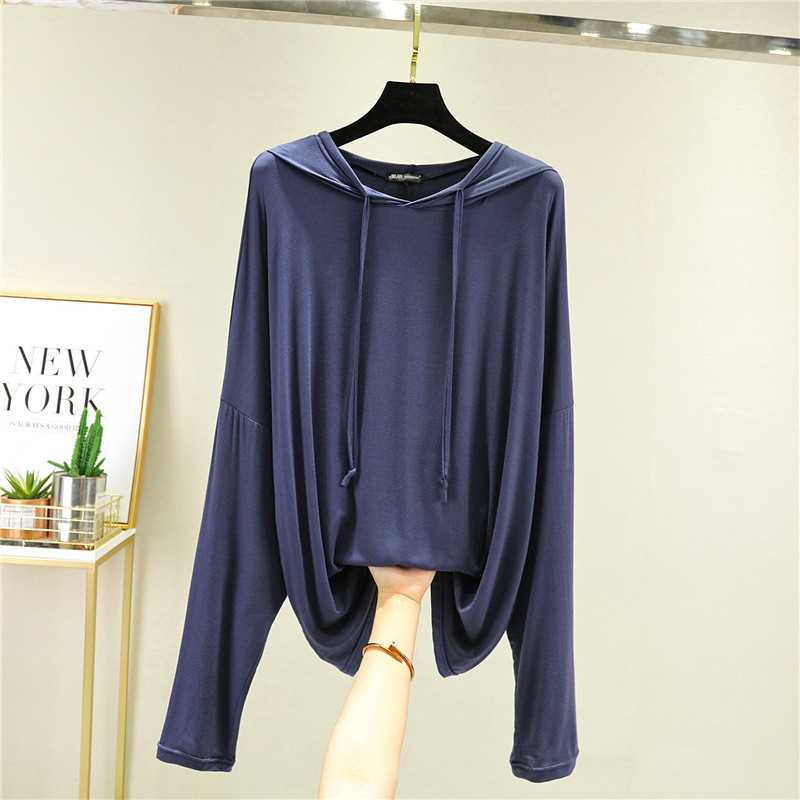 Vintage Modaliniai moteriški marškinėliai ilgomis rankovėmis rudeniniai nauji laisvalaikio laisvi ploni minkšti moteriški marškinėliai 121653WTA