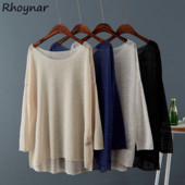 Marškinėliai Moteriški Korėjietiško stiliaus Vasariniai ploni kremai nuo saulės Ilgi Moteriški Smėlio spalvos Draugai Paprasti Solidūs Kietas Karštas Išpardavimas Laisvas Harajuku Hipster