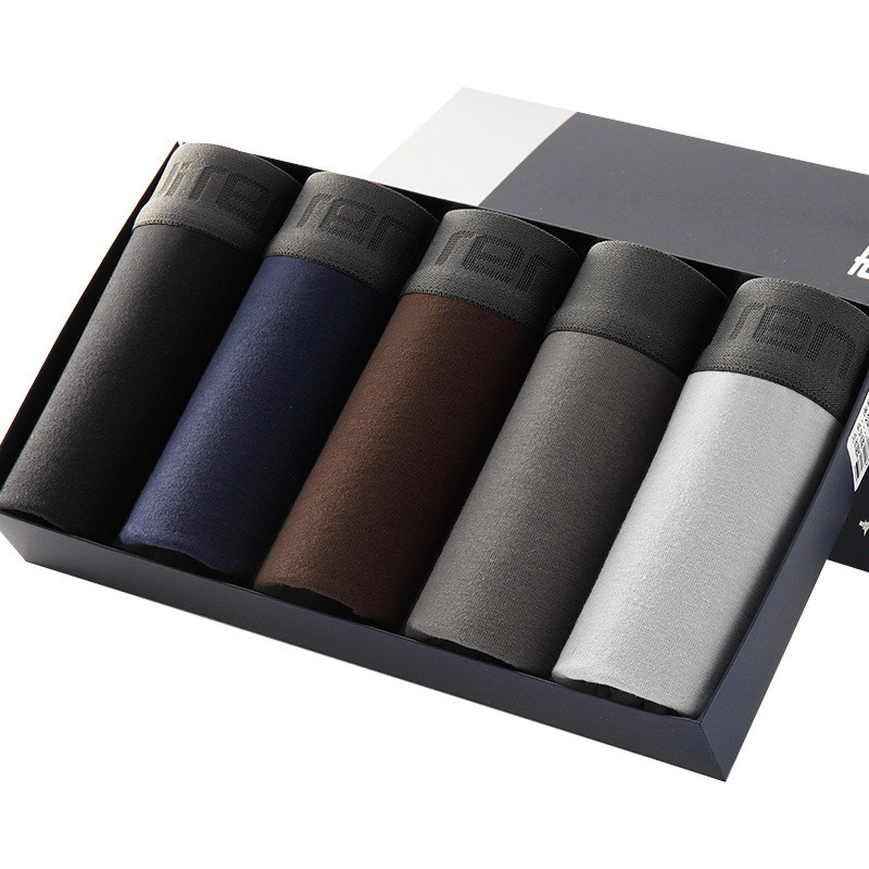 5db/tétel Férfi alsónemű pamut boxer rövidnadrág márka Férfi alsónadrág Férfi bugyi Breathbale rövidnadrág U domború tok Nagy méretű L-3XL