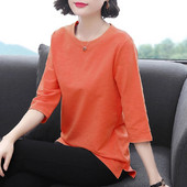 2021-es új, O nyakú póló, női őszi póló, női póló, bő, koreai stílusú női ing